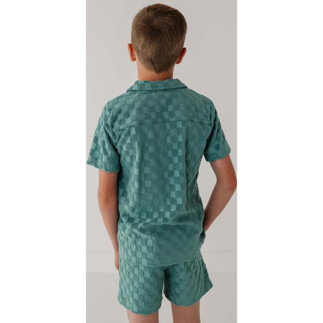 Boy's Terry Shorts Oil Blue Checkered - Shorts - 6