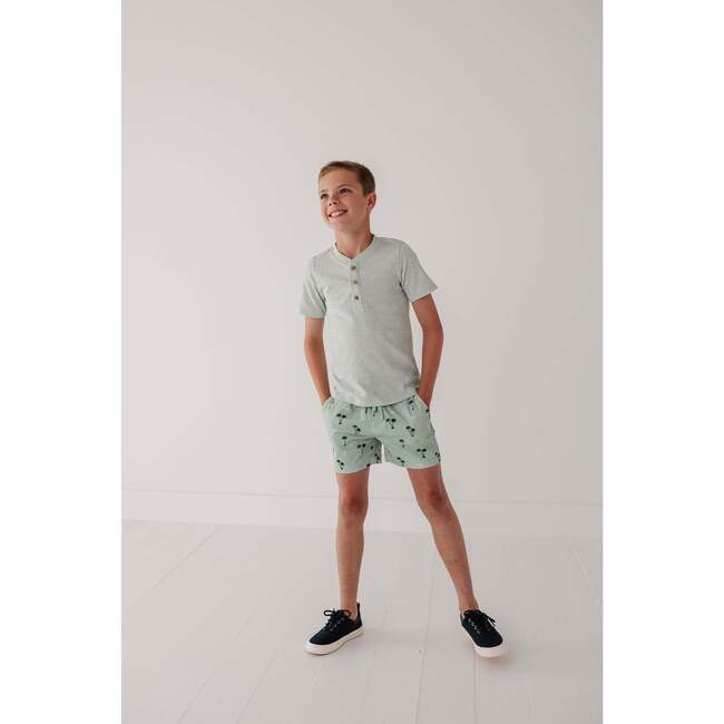 Short Sleeve Henley Shirt Aqua Island - T-Shirts - 7