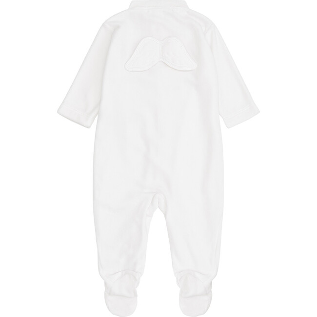 Angel Wing Velour Sleepsuit in White