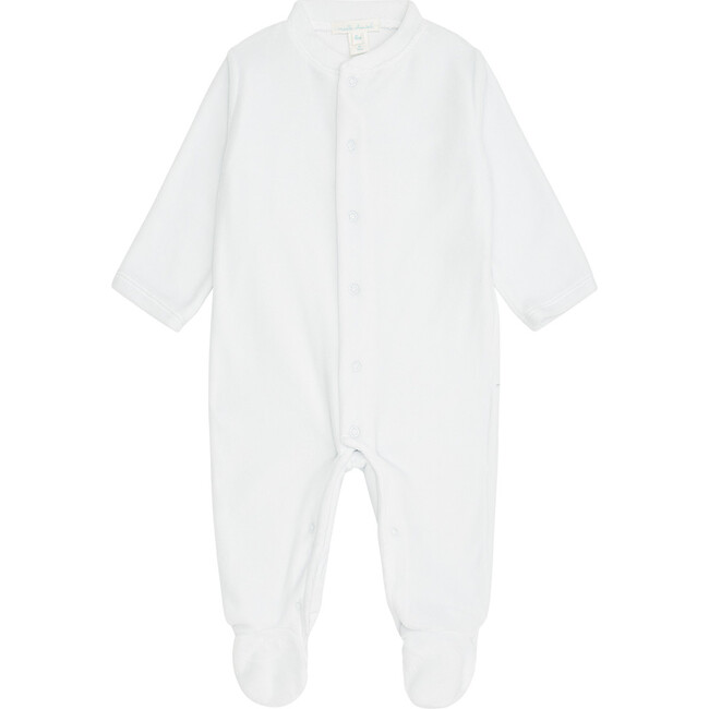 Angel Wing Velour Sleepsuit in Blue