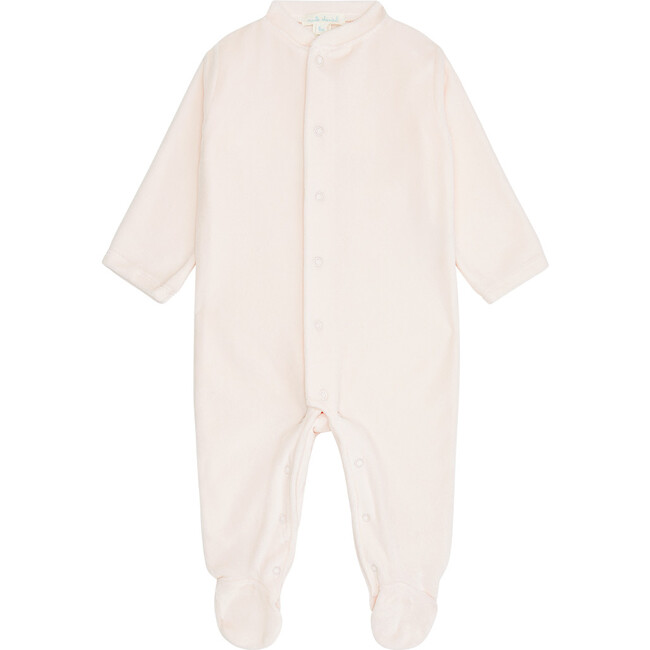 Angel Wing Velour Sleepsuit in Pink