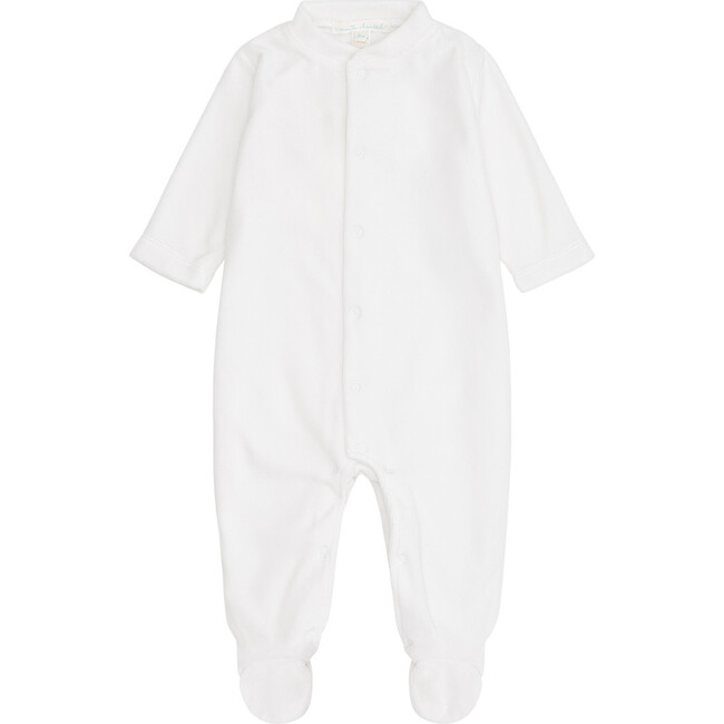 Angel Wing Velour Sleepsuit in White