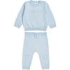 Pointelle Crown Crawler Set in Blue - Loungewear - 1 - thumbnail
