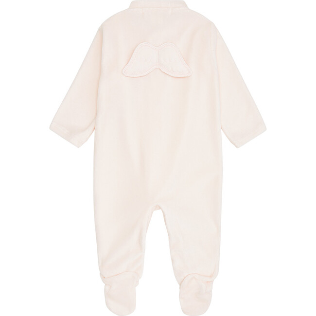Angel Wing Velour Sleepsuit in Pink