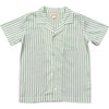 Boy's Linen Button Top Aqua Island Mini Stripe - Button Downs - 1 - thumbnail