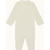 Velour Angel Wing Footless Sleepsuit, Cream - Rompers - 1 - thumbnail