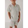 Boy's Linen Button Top Aqua Island Mini Stripe - Button Downs - 3