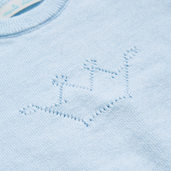 Pointelle Crown Crawler Set in Blue - Loungewear - 7