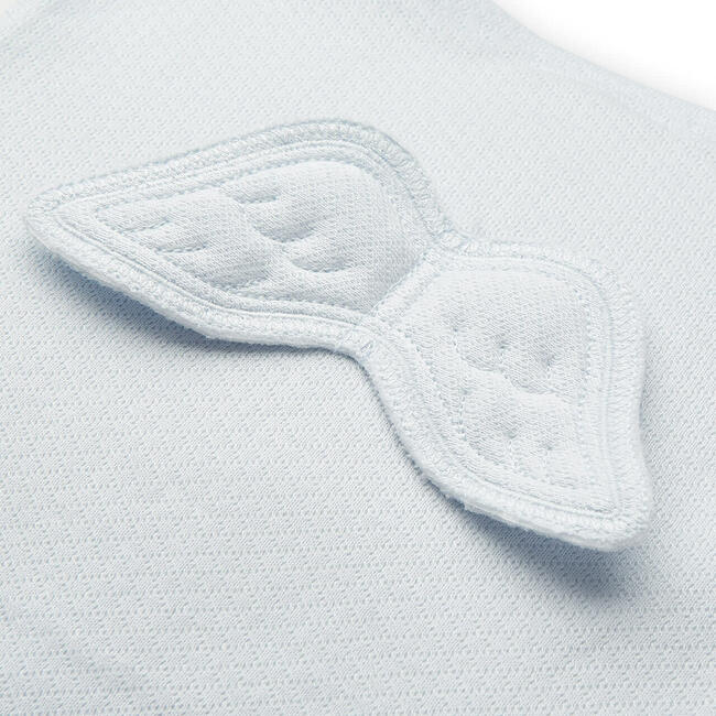 Pointelle Angel Wing Sleepsuit in Blue - Onesies - 4