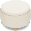 Tuffet Storage Ottoman in Performance Ivory Boucle with Honey Ball Feet - Ottomans - 1 - thumbnail