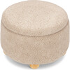 Tuffet Storage Ottoman in Chai Shearling with Honey Ball Feet - Ottomans - 1 - thumbnail