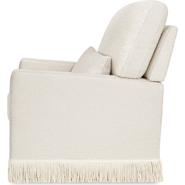 Crawford Boucle With Tassel Fringe Pillowback Comfort Swivel Glider, Ivory & Ivory - Glider - 2