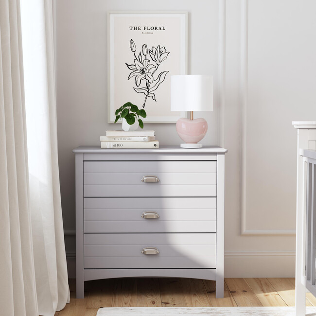 Nolan 3-Drawer Dresser, Grey - Dressers - 2