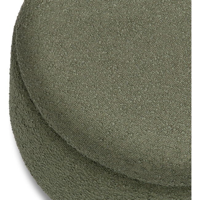 Tuffet Storage Ottoman in Performance Olive Boucle with Honey Ball Feet