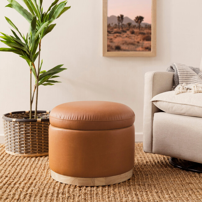 Naka Storage Ottoman, Tan