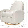 Nami Glider Recliner, Ivory Boucle With Light Wood Base - Nursery Chairs - 3