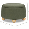 Tuffet Storage Ottoman in Performance Olive Boucle with Honey Ball Feet - Ottomans - 3 - thumbnail
