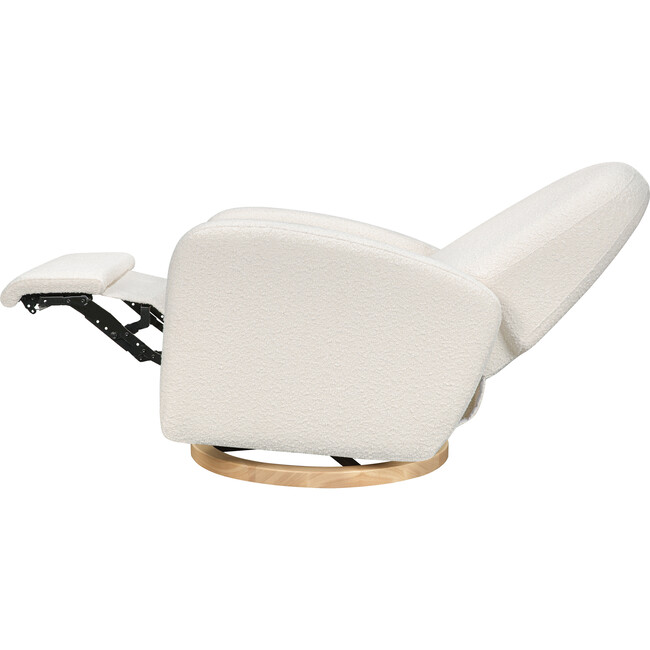 Nami Glider Recliner, Ivory Boucle With Light Wood Base - Nursery Chairs - 4