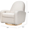 Nami Glider Recliner, Cream Eco-Weave With Light Wood Base - Nursery Chairs - 4