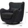 Solstice Swivel Glider Boucle, Black Boucle With Black Wood Base - Nursery Chairs - 4