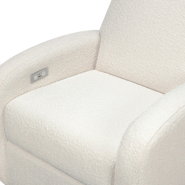 Nami Glider Recliner, Ivory Boucle With Light Wood Base - Nursery Chairs - 5