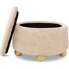 Tuffet Storage Ottoman in Chai Shearling with Honey Ball Feet - Ottomans - 5 - thumbnail