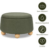 Tuffet Storage Ottoman in Performance Olive Boucle with Honey Ball Feet - Ottomans - 5 - thumbnail