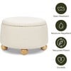 Tuffet Storage Ottoman in Performance Ivory Boucle with Honey Ball Feet - Ottomans - 6 - thumbnail