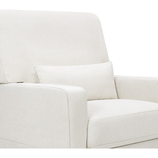 Crawford Pillowback Comfort Swivel Glider in Fog Chatham Stripe - Nursery Chairs - 5