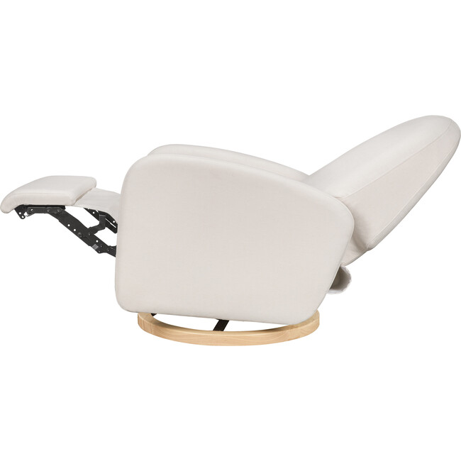 Nami Glider Recliner, Cream Eco-Weave With Light Wood Base - Nursery Chairs - 6