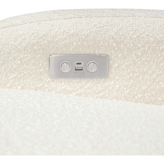 Nami Glider Recliner, Ivory Boucle With Light Wood Base - Nursery Chairs - 6