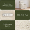 Willa Plus Power Glider Recliner w/ Power Headrest in Performance Ivory Boucle - Glider - 7