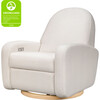 Nami Glider Recliner, Ivory Boucle With Light Wood Base - Nursery Chairs - 8