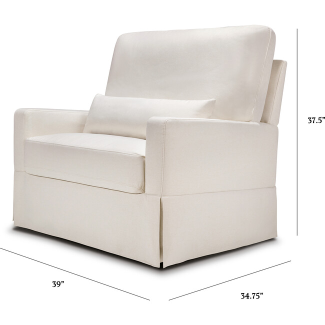 Crawford Pillowback Chair & A Half Comfort Swivel Glider, Performance Cream Eco-Weave
