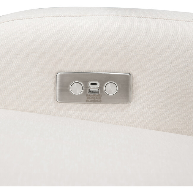 Nami Glider Recliner, Cream Eco-Weave With Light Wood Base - Nursery Chairs - 8