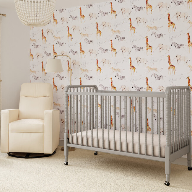 Jenny Lind 3-in-1 Convertible Crib, Fog Grey - Cribs - 2