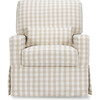 Crawford Pillowback Comfort Swivel Glider, Tan Gingham - Nursery Chairs - 5