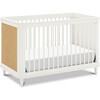 Marin with Cane 3-in-1 Convertible Crib, Warm White and Honey Cane - Cribs - 1 - thumbnail