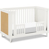 Marin with Cane 3-in-1 Convertible Crib, Warm White and Honey Cane - Cribs - 2 - thumbnail