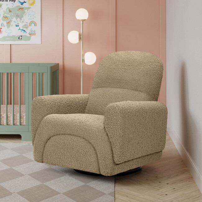 Rainbow Recliner & Swivel Glider, Teddy Loop, Latte Teddy Loop