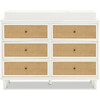 Marin with Cane 6 Drawer Dresser, Warm White/Honey Cane - Dressers - 4