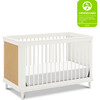 Marin with Cane 3-in-1 Convertible Crib, Warm White and Honey Cane - Cribs - 5 - thumbnail