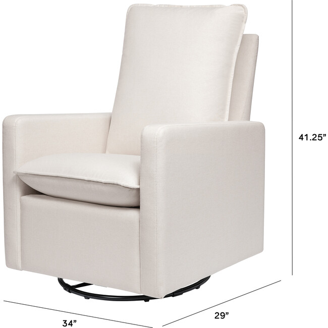 Cali Pillowback Swivel Glider, Cream Performance Eco-Weave - Nursery Chairs - 7