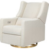Kiwi Electronic Recliner & Swivel Glider with USB Port, Ivory Boucle/Gold - Nursery Chairs - 1 - thumbnail