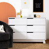 Hudson 6-Drawer Assembled Double Dresser, White - Dressers - 6 - thumbnail