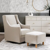 Toco Swivel Glider and Ottoman, Beige Eco-Performance Fabric - Nursery Chairs - 2