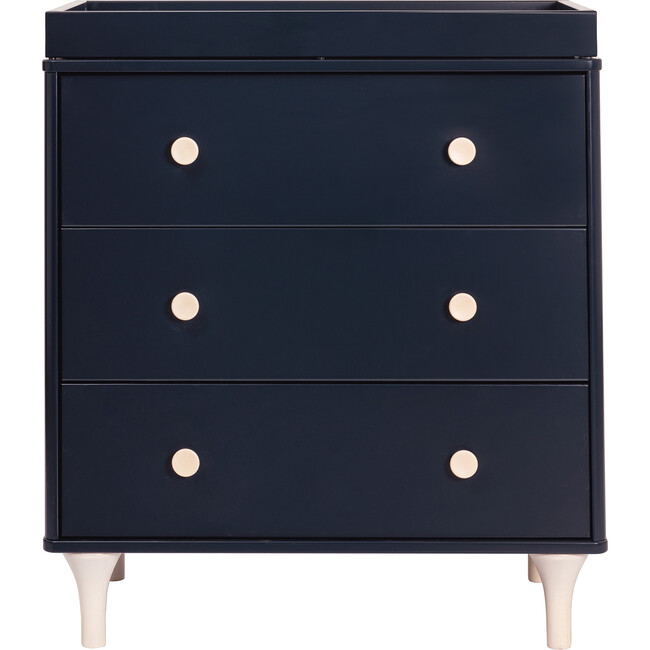 Lolly 3-Drawer Changer Dresser with Removable Changing Tray, Navy - Dressers - 1