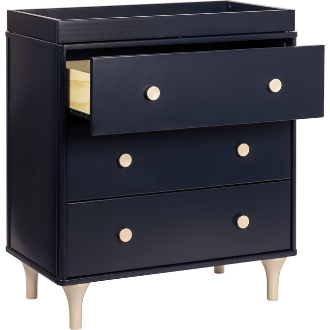 Lolly 3-Drawer Changer Dresser with Removable Changing Tray, Navy - Dressers - 2