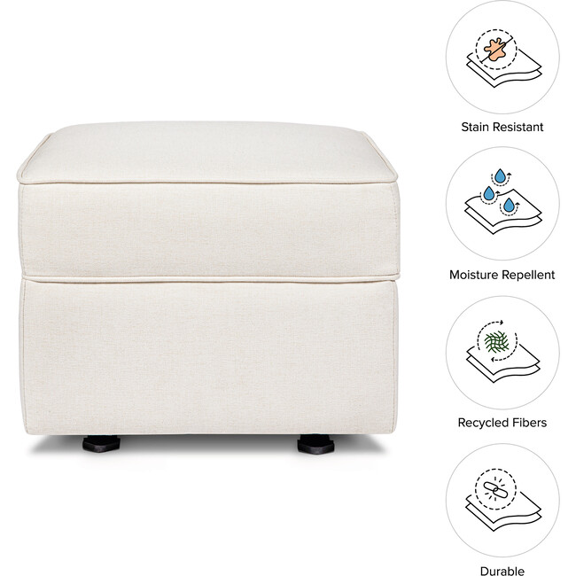 Willa-Alden Gliding Ottoman, Performance Cream Eco-Weave - Ottomans - 4