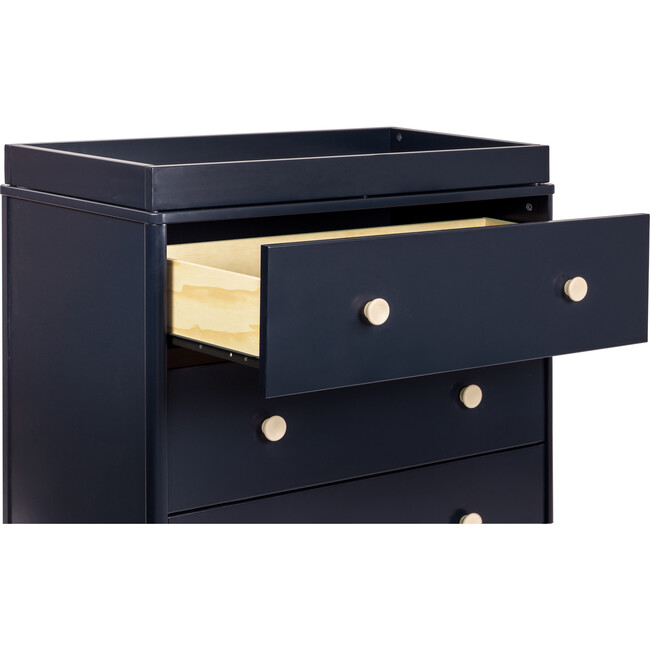 Lolly 3-Drawer Changer Dresser with Removable Changing Tray, Navy - Dressers - 3